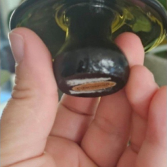 Vintage Counterpoint Dark smoky green glass MCM mushroom 2 1/2” - Picture 7 of 7